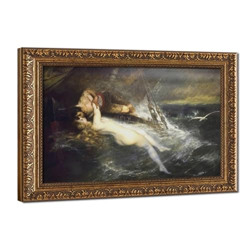 Gustav Wertheimer impression sur toile Le baiser de la sirène 1882