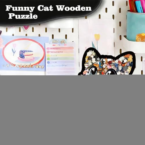 Puzzle de madera de gato con ingeniosas piezas de rompecabezas 3