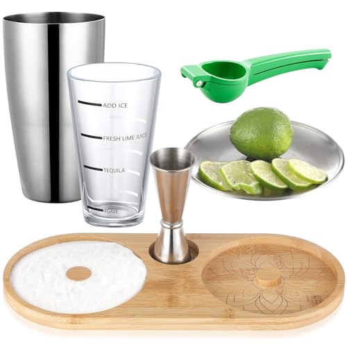 Mifoci 6 Pcs Margarita Kit with Salt Rimmer, Stainless Steel