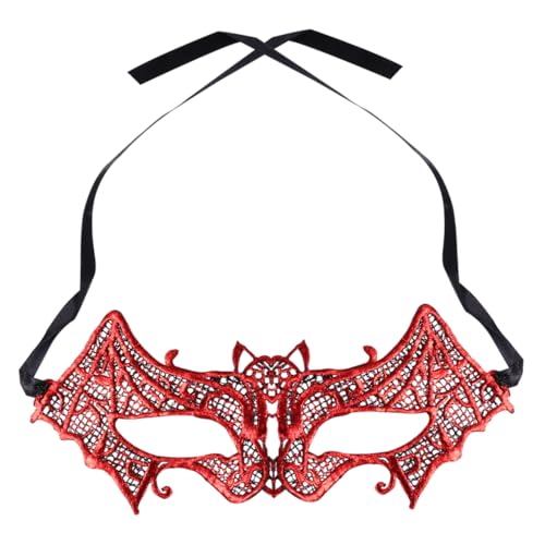 Cabilock 1 Pièce Masque de Fête Forme de Chauve Souris Demi Visage Accessoire de Cosplay pour Halloween Utilisation Polyvalente Design Créatif pour Ambiance Festive