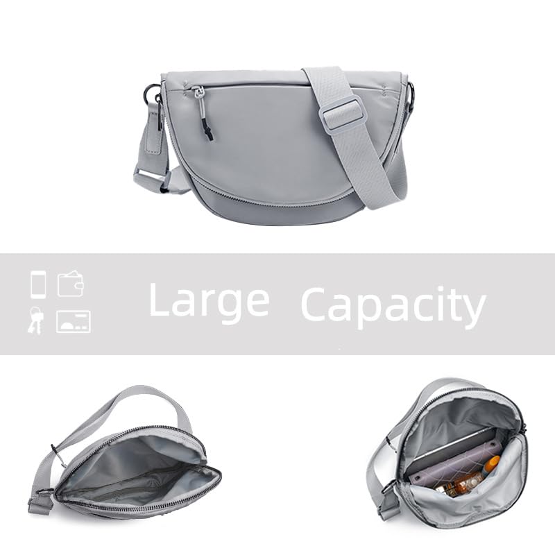 Solid Crescent Crossbody Bag for Women and Men Fashion Nylon Moon Bag with Adjustable Shoulder Strap for Outdoor,Sports,Yoga3