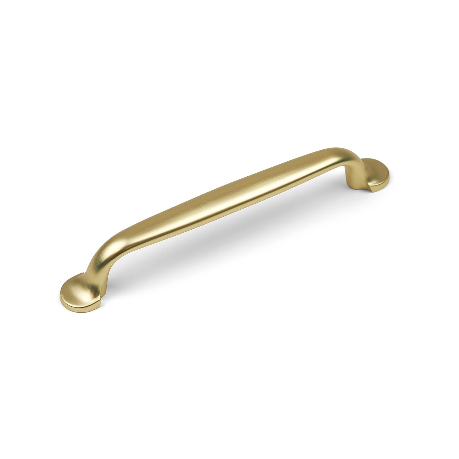 128mm Brushed Brass Kitchen Cabinet D-Bar Curved Handle from B&Q