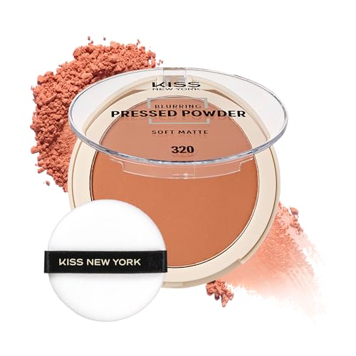 Kiss New York Soft Matte Pressed Powder, Blurring Poreless Face Powder Makeup, Medium Coverage Setting Powder Infused with Salicylic Acid & Niacinamide, Clean Beauty (Classic Tan, 0.28 Ounce)