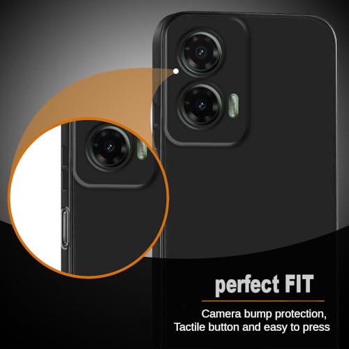 Image of Back Cover for Motorola Moto G35 5G | Full Camera Protection | Premium Liquid Silicon Case | Flexible Bumper Case for Motorola Moto G35 5G (Black)
