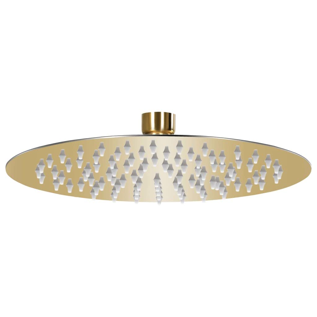 Ducha de lluvia de acero inoxidable de 20 cm, redonda, dorada, 95 boquillas antical, alcachofa de ducha de lluvia para pared o techo, ducha Wellness con ángulo de pulverización ajustable