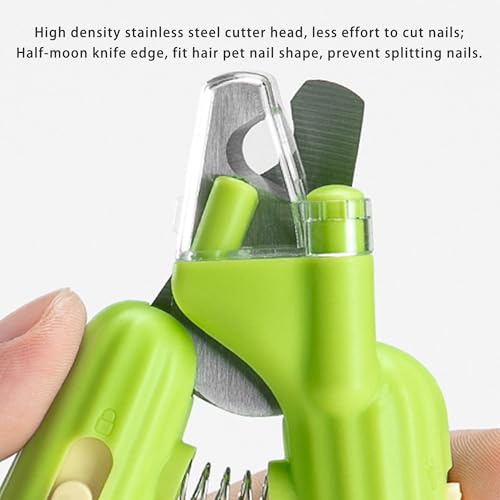 Image of Cactus Shaped Cat Nail Clippers - Durable, Ergonomic Pet Grooming Tool for Cats & Kittens - Safe, Sharp, and Comfortable Claw Trimmer(Green)