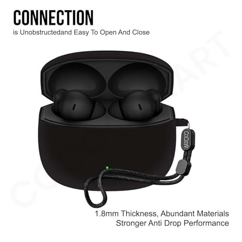 Image of Soft Silicone Case Cover for OnePlus Nord Buds 4 Pro (Black, Lanyard)