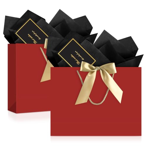 JMANNI Gift Bags with Handles, 13" Medium Gift Bags with Tissue Paper