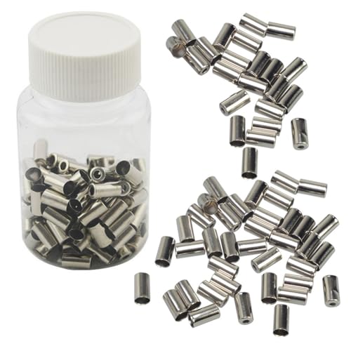 100 Pieces Bike Bicycle 5mm Brake Cable Housing Ferrule End Caps MTB Road Bike Accessary Part Replacement The Ferrule End Caps Are Placed in A Plastic Bottle