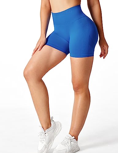 Image of YEOREO Professional Women Workout Shorts 3.6 inch Scrunch Shorts Seamless High Waisted Contour Gym Yoga Biker Shorts