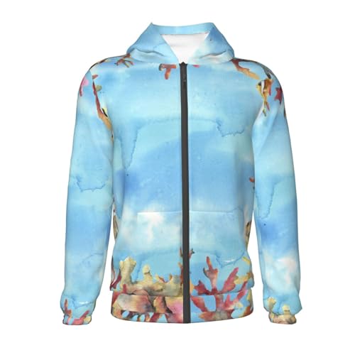 Sea and Fish Kid Hoodies Boys Zip Up Sweatshirts Girls Pullover with Pocket2