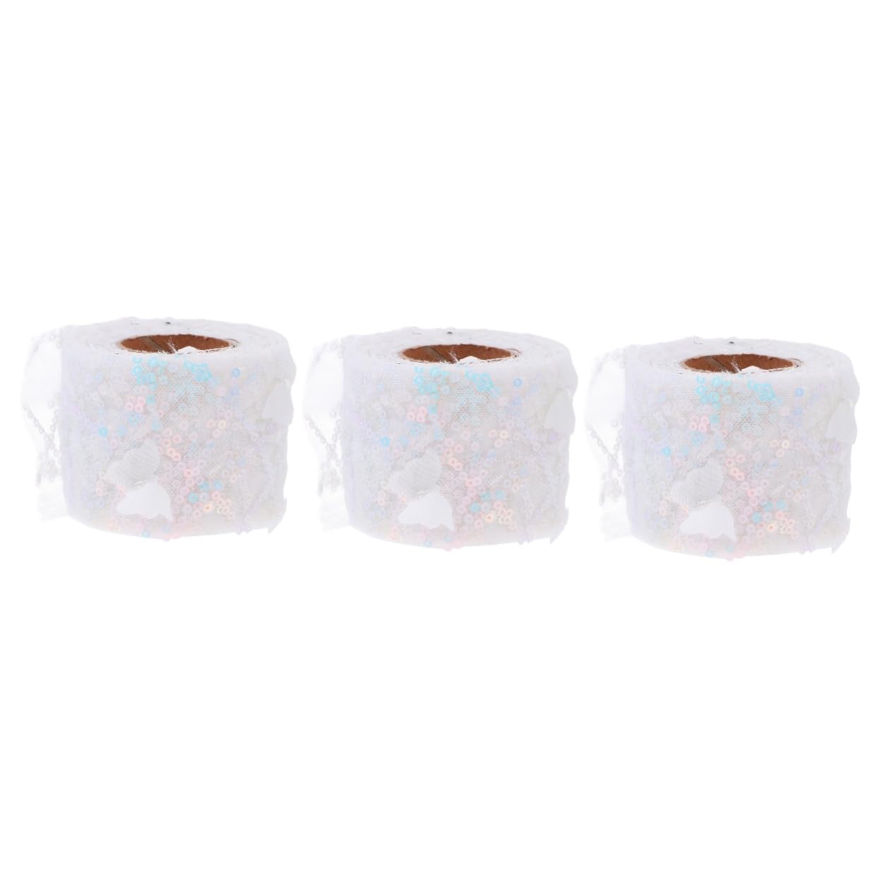 Ruban tulle brodé de mariage : 3 rouleaux de tulle à paillettes pour sublimer vos tables et fêtes