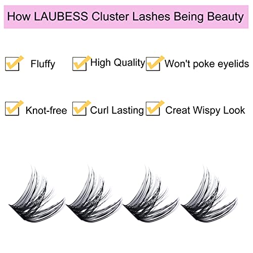 Image of Lash Clusters 9-16mm Individual Lashes Wispy Cluster Lashes Mixed Length Reusable Eyelash Clusters DIY Eyelash Extension Individual Lash Extension Supplies (02-0.07C, 9-16mm)