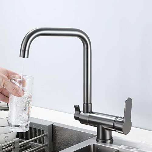 Grifo De Cocina 3 Vías Ósmosis Plegable De Latón Giratoria Multifunción Grifo 3 Vias Cocina-Gris Grifo De Cocina 3 Vías Ósmosis Plegable De Latón Giratoria Multifunción Grifo 3 Vias Cocina-Gris