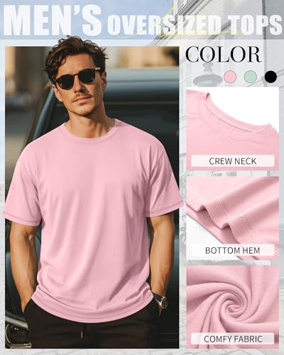 Image of Neer 3 Pack Big and Tall T-Shirts for Men L-7xl Tops | Large Casual Stretch Workout Tees, Short Sleeve Crewneck Oversized Shirts, Classic Summer Outfits, Comfy Basic Loose Clothes