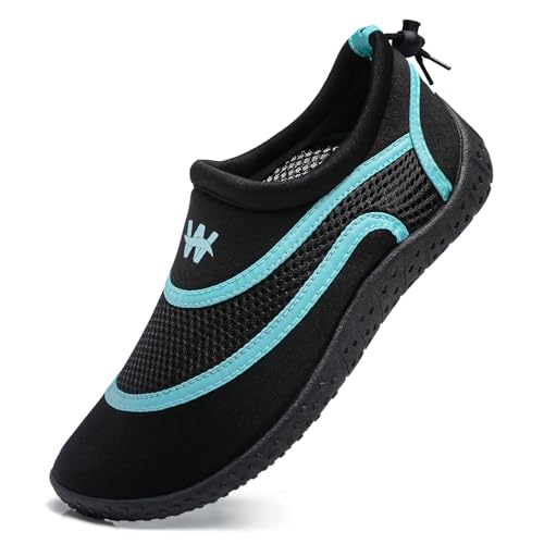 WateLves - WateLves Water Shoes Aqua Mens Women Quick Dry Breathable Adjustble Beach Swim Pool Sea Dive Surf Kayak Unisex(Black Moon 40) - -12%