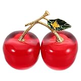 Simbolismo presente duraturo: l'ornamento di ciliegia di cristallo è ricco di significato, ideale come ornamento di ciliegia per la scrivania di nozze, regalo per l'ufficio o scultura di ciliegia per decorazioni di compleanno, che esprime i migliori auguri, statuina di ciliegia in vetro da collezione, di ciliegia
