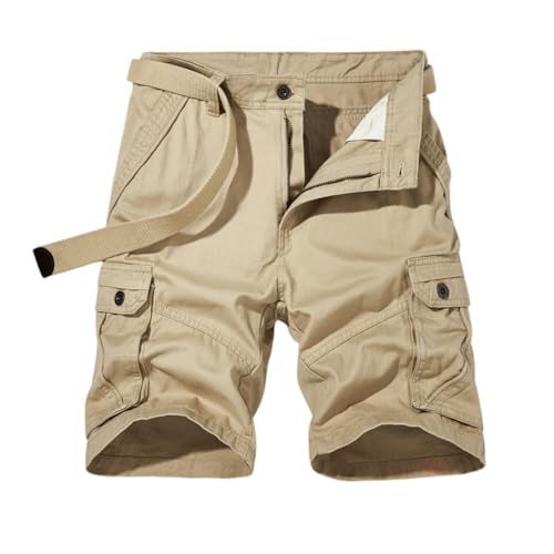 Pantalones Cortos de Vestir Hombre Lisas de Verano Trabajo Pantaloneta Cuerda Camuflaje Caqui Pantalon Corto Hombre Algodon L Lino Compra Online Cremallera Bolsillos Bermudas Caqui L