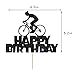 Anxdh Black Flash Happy Birthday Cake Topper, Birthday Party Cake Decoration, Sports Themed Cake Topper (Bicycle)
