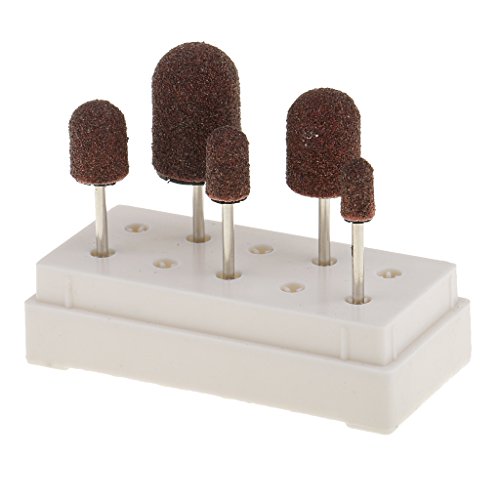 Fityle 5pcs/set Mandrel Drill Bit For Pedicure Sanding Caps Feet Callus File Tools