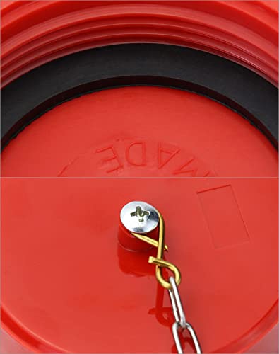 Qwork 2-1/2" Nst/Nh Plastic Fire Hose Connection Standpipe Cap Fitting And Chain Fire Equipment, Red - 6 Pack Anti Theft Fdc Cap #TOP4