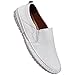 Imagen de rismart Mocasin Hombre Casual Plano Cuero Ponerse Zapatos de Conducción Zapatilla Blanco