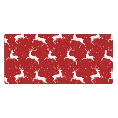 Grand tapis de souris de jeu en caoutchouc imprimé cerf aux finitions premium