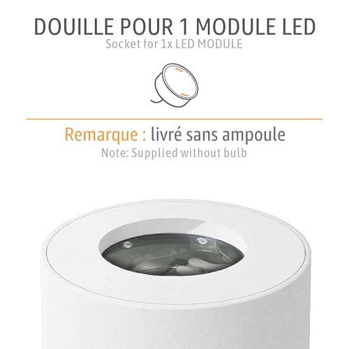 Spot plafond blanc IP44 compact Ø80 mm à montage en surface rapide - 4