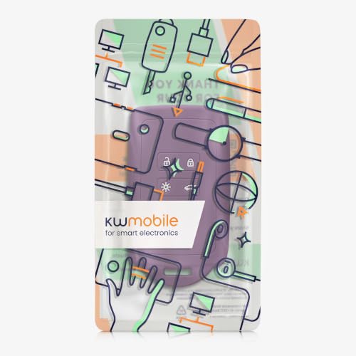 kwmobile Accessoire clé de Voiture Compatible avec Renault Smart Key 4-Bouton (Keyless Go Uniquement) - Coque en Silicone Souple avec Embout Porte-Clé - Magenta Lilas – vue 7
