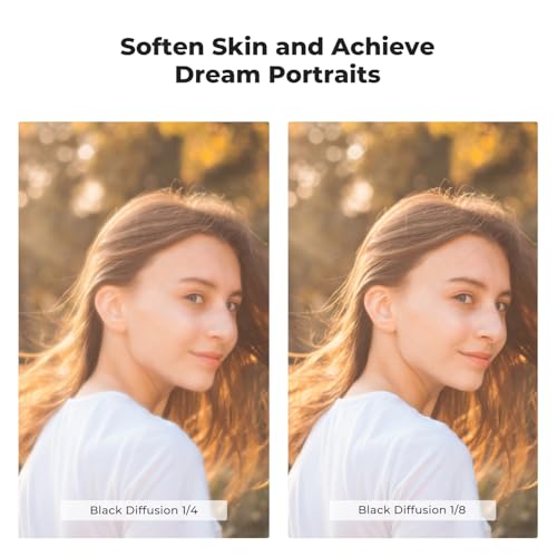 K&F CONCEPT 82mm Black Diffusion 1/4 & 1/8 Filters Kit Mist Cinematic Effect Filters Set with Multi-Layer Coated for Camera Lens - K Series - Thumbnail 4