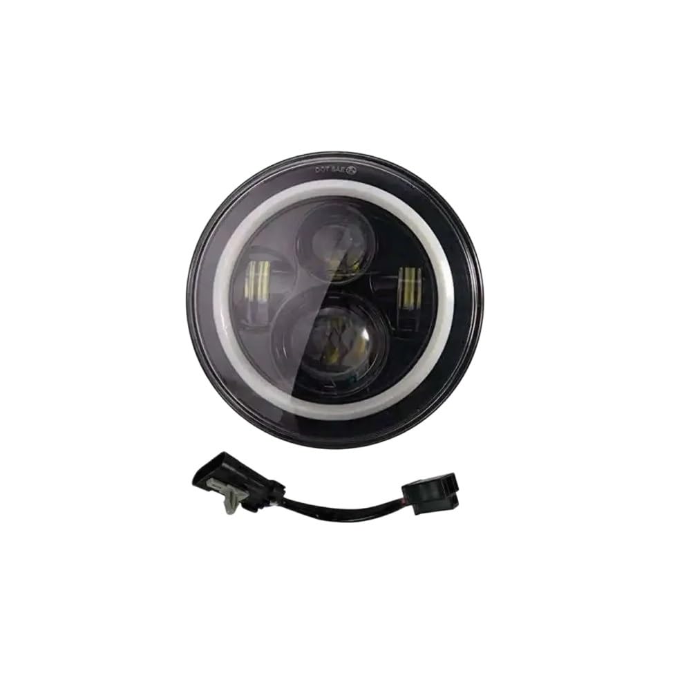Moto Faro Anteriore Rotondo 7 "Moto Nero Motore HA CONDOTTO LA Luce Della Lampadina Del Faro Per Il Per Street Glide Per Softail FLHX F Per Touring Trike