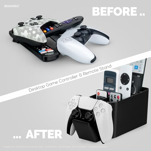 BRAINWAVZ Game Controller, Remote Control Holder & Pen Organizer, Ideal for Side Tables & Desktops (For 3 to 5 Remotes, 1 Game Controller, Pens & Stationery) - Thumbnail 7