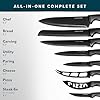 Home Hero Kitchen Knife Set - Wooden Knife Block Organizer - High Carbon Stainless Steel Blades - Ergonomic Handles with Built-In Sharpener & Kitchen Scissors - 16 Pcs, Acrylic Black #1