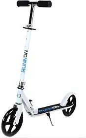 Patinete Adulto com Suporte de Parada, Branco, Rodas Grandes, Dobrável