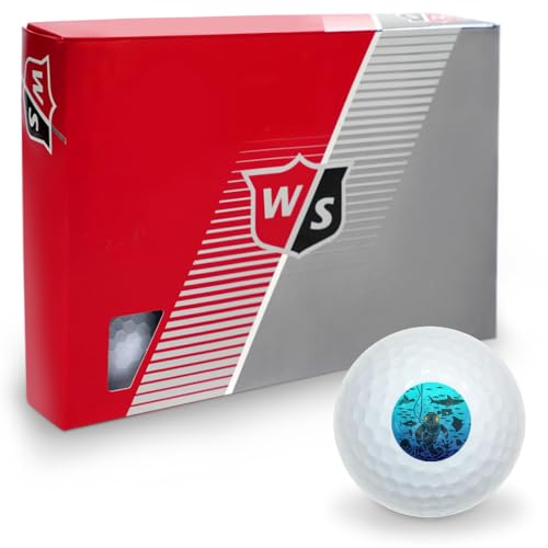 Diver Retro Ocean Sea Diving Wilson Golf Balls 12 Pack,