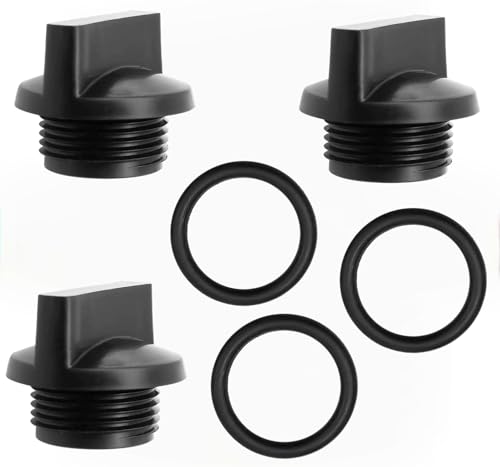 63405 Water Drain Thread Pump Plug and Seal O-Ring for Harbor Freight Predator 2 Inch 3 Inch Pump Honda 2 Inch 3 Inch Pump Pacific HydroStar 61986 68375 69774 Pump Pack of 3