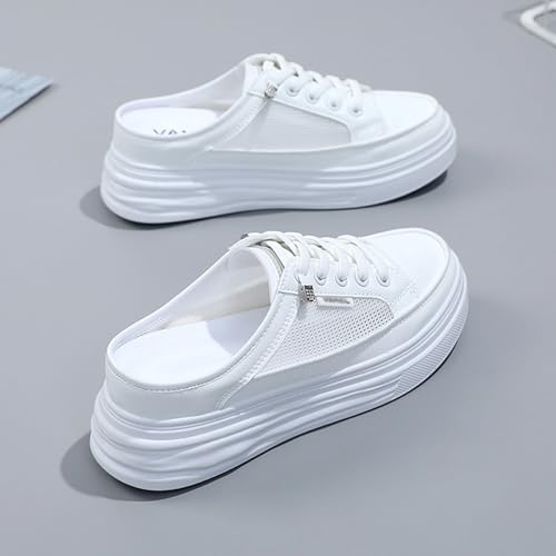 Women's Slip On Platform Sneakers Wedge Slide Mules Soft Sole Comfortable Breathable Mesh Shoes2