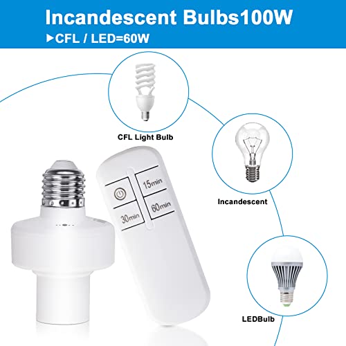 Remote Control Light Bulb Socket, Wireless Light Switch For Pull Chain Light Fixture, No Wiring Wall Mounted Controller Switch Kit For Closet, Basement, Attic, Stairwell Light Remote #TOP3