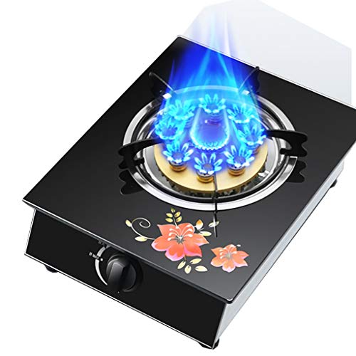 WANGKENSU Upgrade Gas Stove Black Tempered Glass Gas Cooktop -Table-Top Cooking -NG/LPG Cooker -Nine-Cavity Fierce Fire -Easy to Clean -Compatible with All Cookware [Energy Class A] (Color : NG) (Ng)