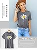 Dresswel Women Let It Be T Shirt Daisy Flower Graphic Print T-Shirt Crew Neck Short Sleeve Tee Tops (1-Dark Grey, L) #2