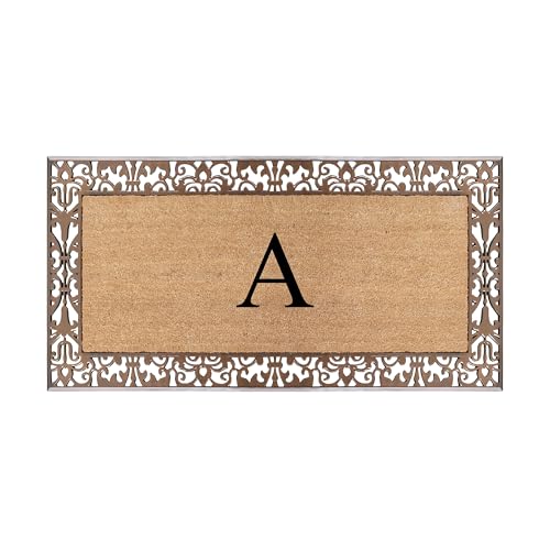 A1HC Natural Coir Monogrammed Doormat for Outside Front Door Mat 30"x60", A