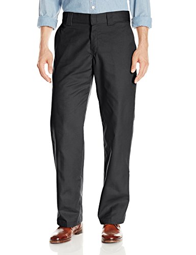 Dickies Men's Loose Straight Flex Work Pant, Black, 42x30