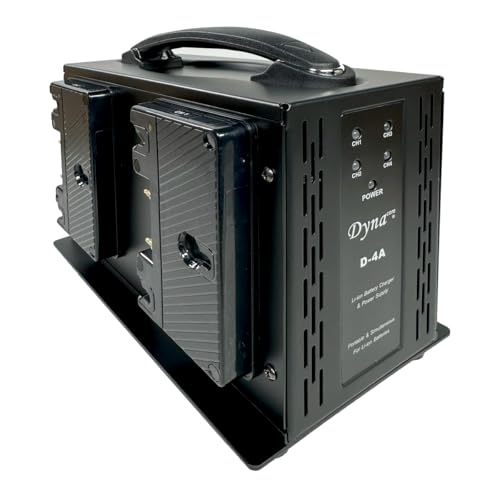 Dynacore D-4A Portable Simultaneous 4-Channel Gold-Mount Quad Battery Charger
