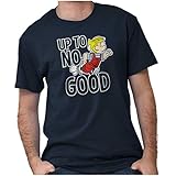 Dennis The Menace Up to No Good Mens Graphic T Shirt Tees Navy