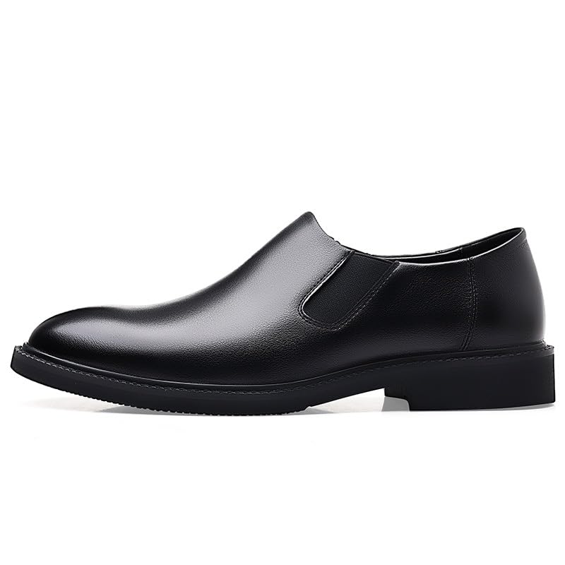 Dress Shoes for Men Slip On Low Top Anti-Slip Rubber Sole Working(7,Black)
