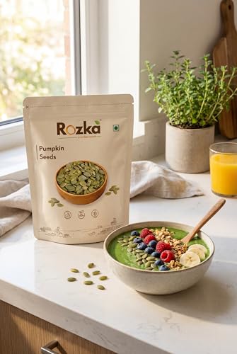 Image of ROZKA Pumpkin Seeds | 200g | AAA Grade, High Protein & Rich in Magnesium | Snacking, Salads & Keto Diet (1x 200g)