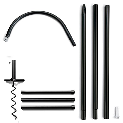 Droll Yankees Shepherd Hook, Bird Feeder Hanger Pole Outdoor Hanging Metal Stand, 77 Inch, Black, SEP
