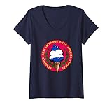 Womens El Salvador Flag Ice Cream V-Neck T-Shirt