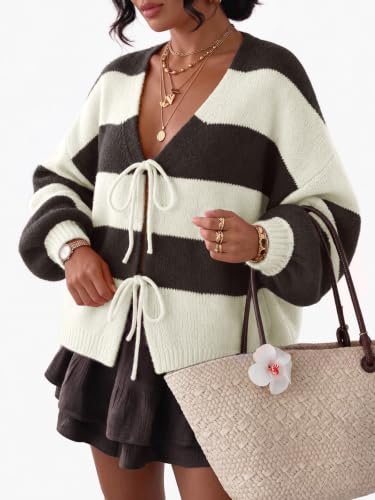 Womens Oversized Striped Cardigan - image 5