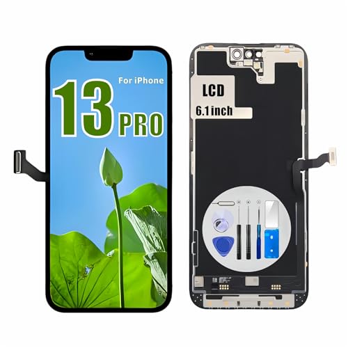 Select US for iPhone 13 Pro Screen Replacement(6.1inch), FHD LCD Display 3D Touch Digitizer Frame Assembly with Repair Tool Kits (for A2483, A2636, A2639, A2640, A2638) Adhesive Screen Protector